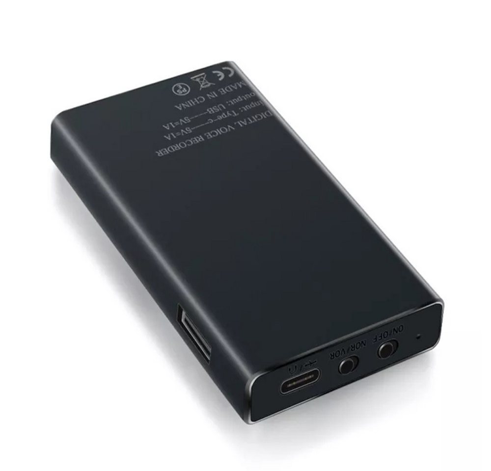 SpionProfi 32GB Mini Voice Recorder Diktiergerät Spion Ton Aufnahmegerät Auto Digitales Diktiergerät (2500mAH Powerbank mit Voice Recorder Diktiergerät Spion mit Magnet)