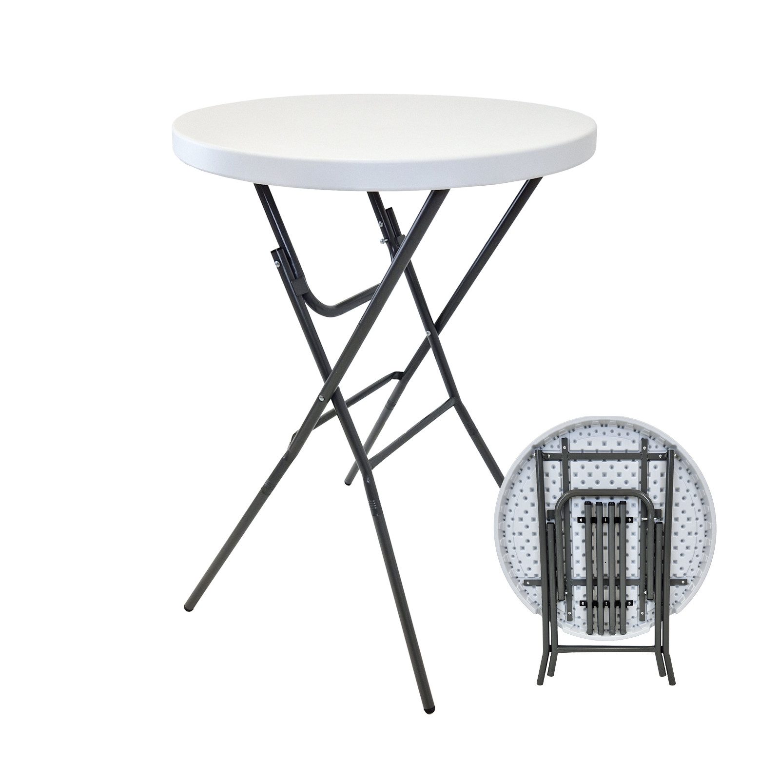 TRUTZHOLM Stehtisch klappbar Ø 80 cm Tischplatte Höhe 110 cm Partytisch Bistrotisch (Tisch), Pflegeleicht