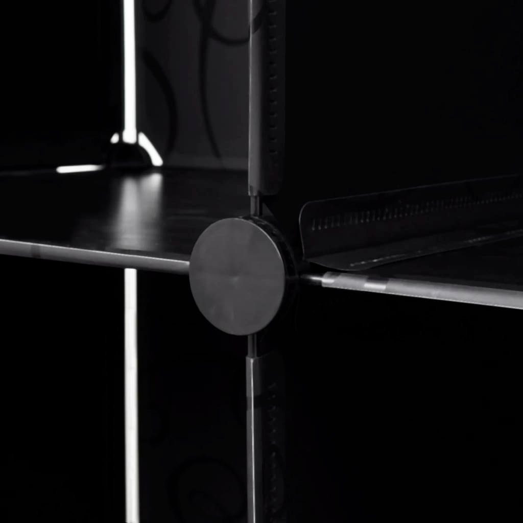 furnicato Kleiderschrank Modularer Schrank schwarz/weiß 18 37x146x180,5cm (1-St) mit Fächern
