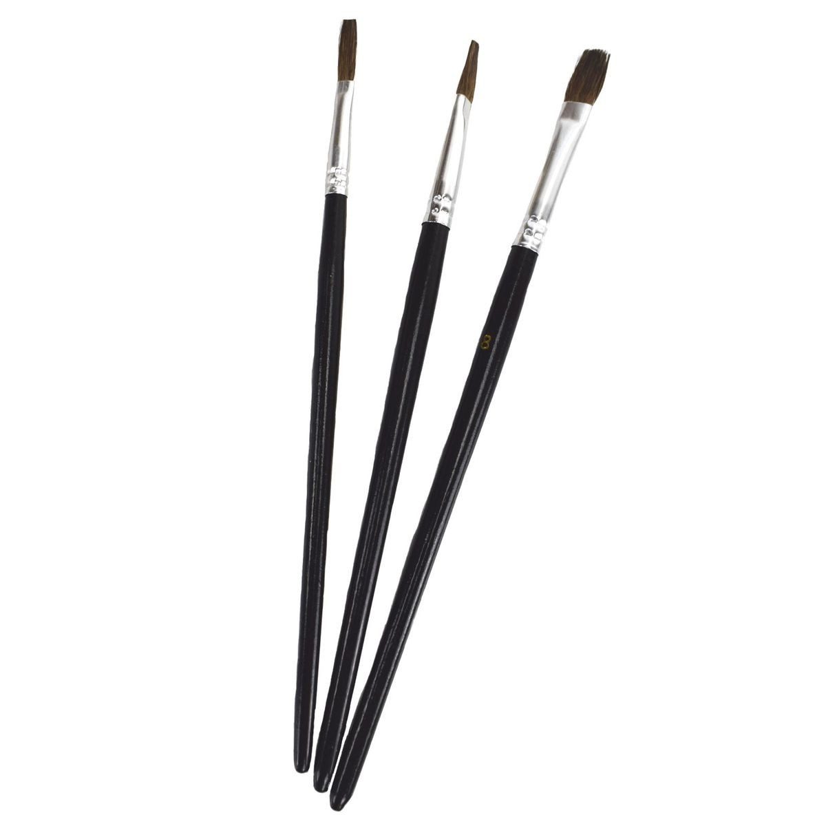 Color Expert Flachpinsel Pinsel Set Ausbesserungspinsel Set 3tlg. Größe 4, 6, 8 dunkle Borsten, (3 St), Ausbesserungspinsel