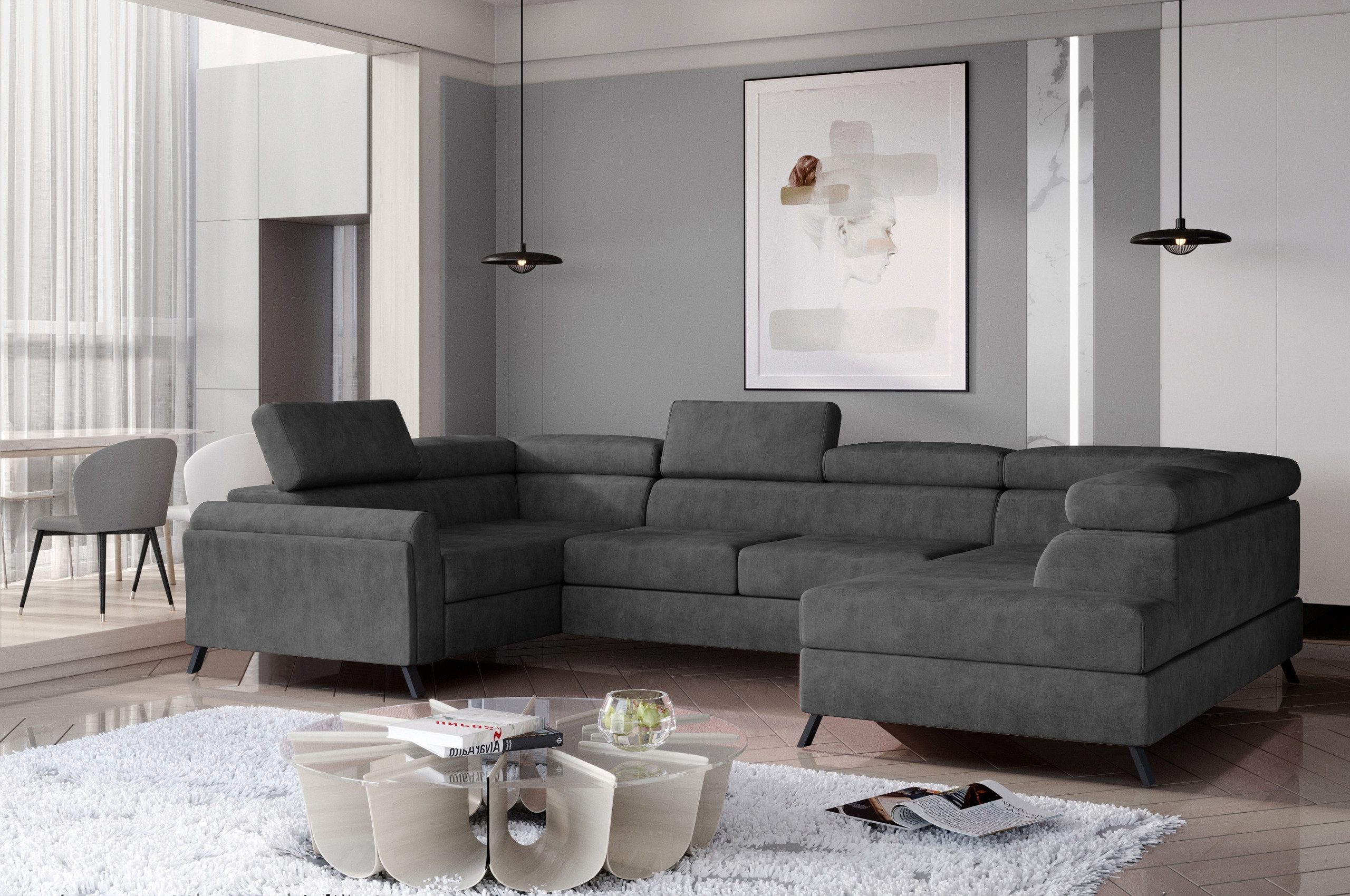 MF Design Wohnlandschaft Esco, mit Bettfunktion