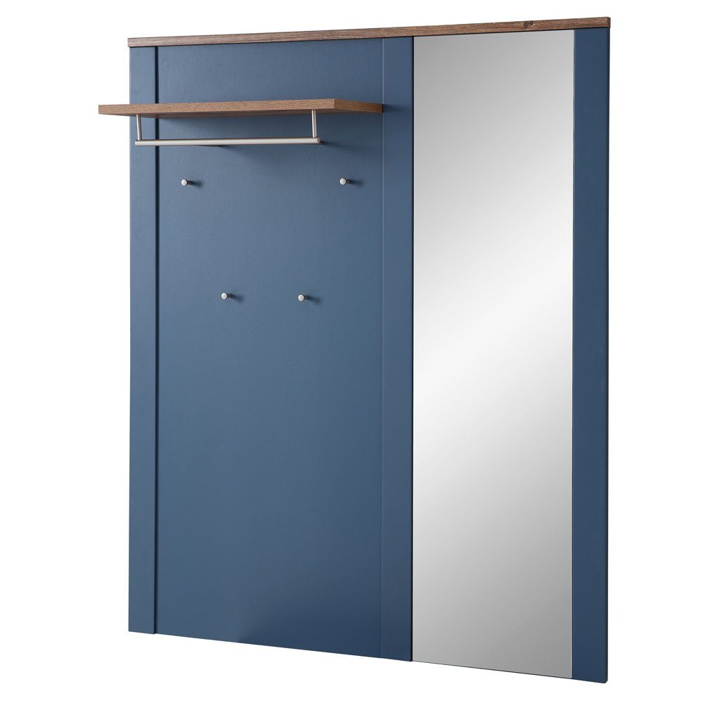 Lomadox Garderobenschrank STOCKTON-61 Grün Mit Eiche Nb., Für 4 Paar Schuhe Spiegel Ablage Stauraum S02du0bi