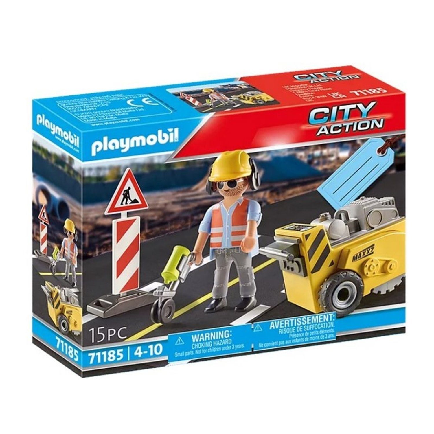 Playmobil® 71185 Bauarbeiter mit Kantenfräser Konstruktions-Spielset günstig online kaufen