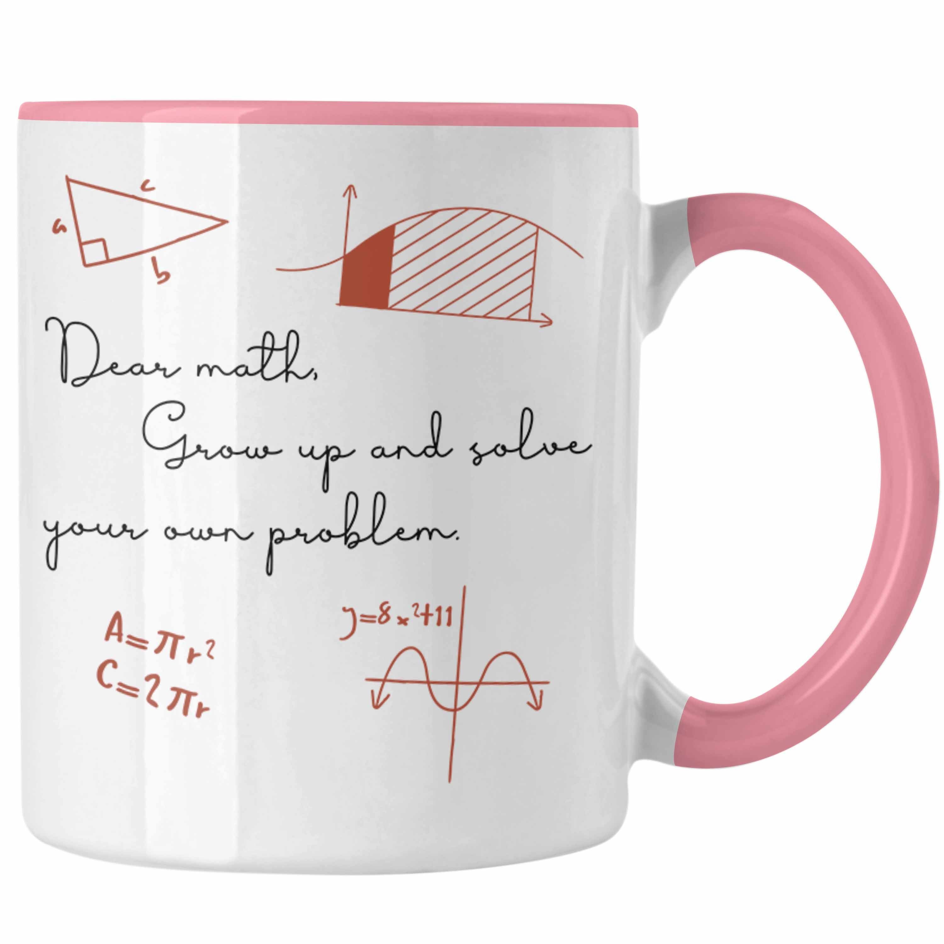 Trendation Tasse Lustige Tasse Geschenk für Mathematiker, Lehrer oder Studenten Mathe K Rosa