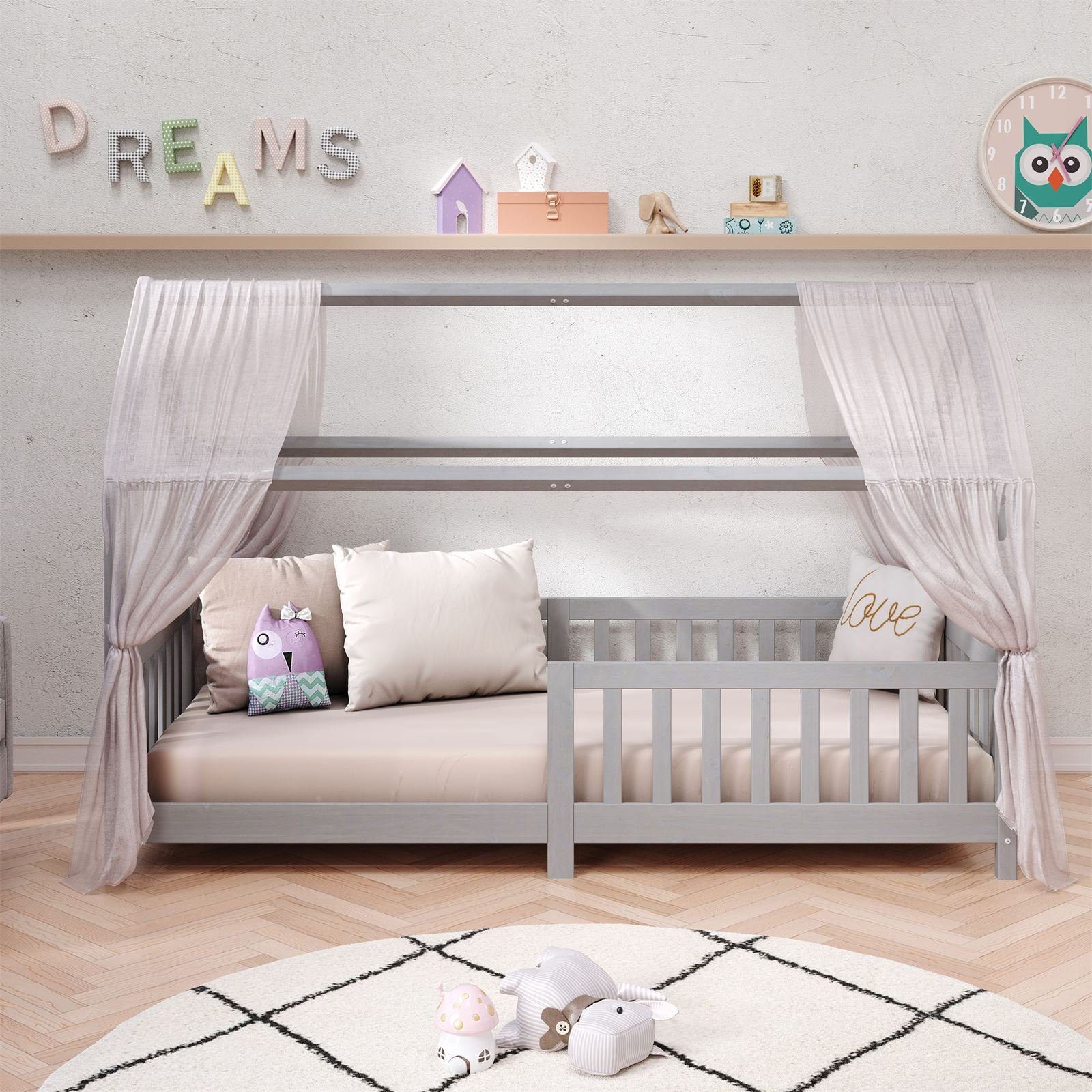 IDIMEX Kinderbett NINA, Hausbett Montessori Bett Kiefer 90 x 200 Tipibett m günstig online kaufen