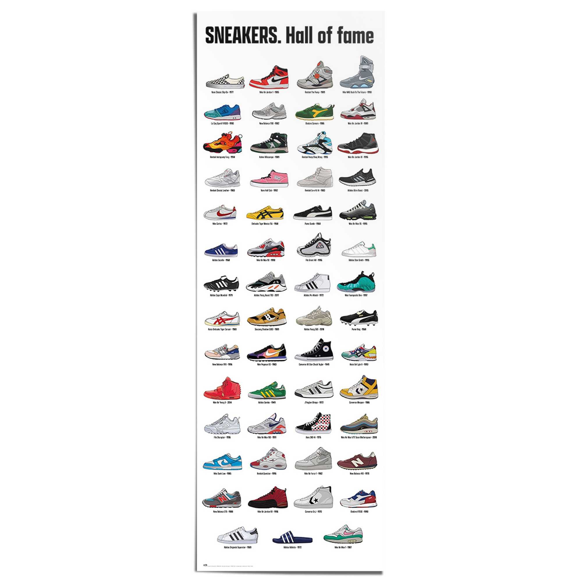 Reinders! Poster Sneakers - hall of fame, Teenager Zimmer - Mehrfarbig - 170 gr. Papier - Fashion - 53x158 cm