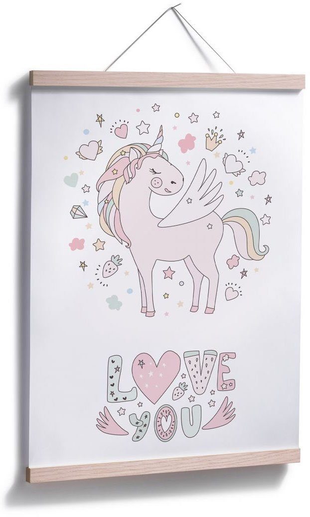 Einhorn (1 Wandbild, Bild, Wall-Art Wandposter Prinzessin Kvilis Kinder Poster St), verliebt, Poster,