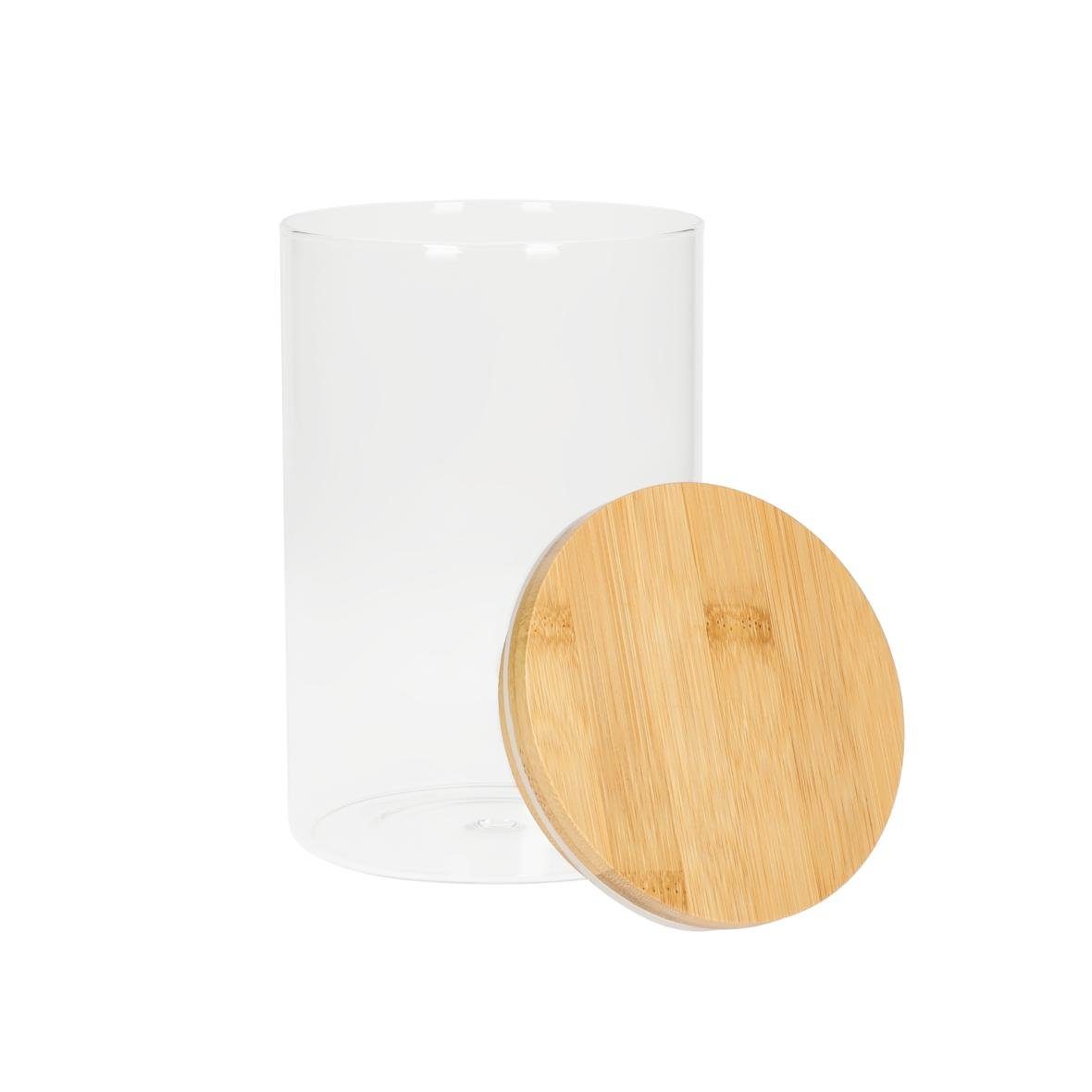 Glasbehälter transparent "Bamboo" Vorratsdose elasto