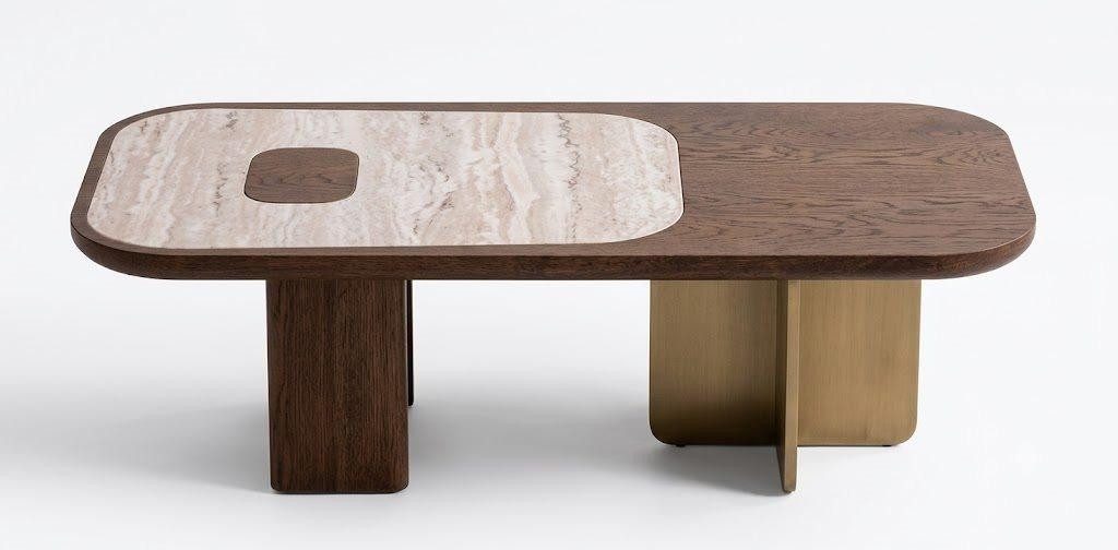 JVmoebel Couchtisch Couchtisch braun Armlehnen Holz modern elegant Wohnzimmer komfortabel, Made in Europa