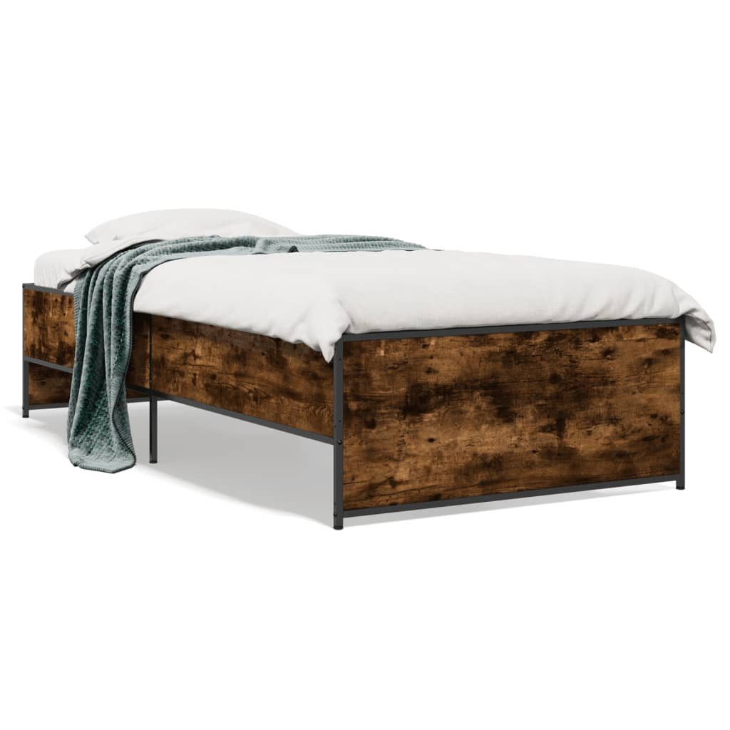 vidaXL Bett Bettgestell Räuchereiche 90x190 cm günstig online kaufen