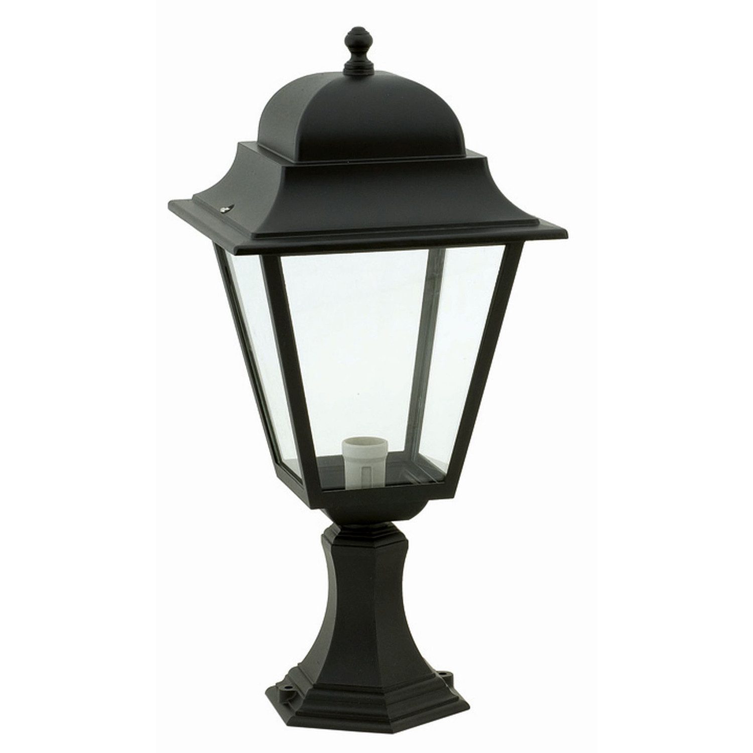 Licht-Erlebnisse Sockelleuchte LEKONA, ohne Leuchtmittel, Außenleuchte IP44 Aluminium in Schwarz E27 62 cm Rustikal Wegeleuchte