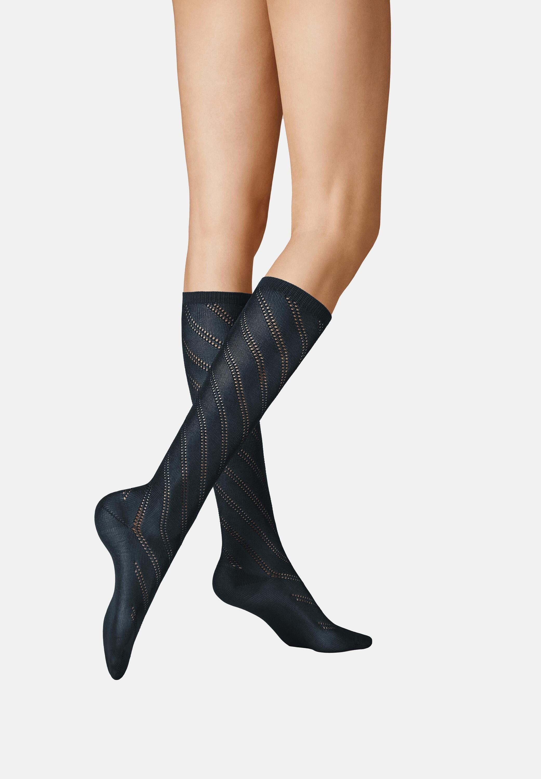 KUNERT Feinkniestrümpfe Diagonal Crochet (1-Paar) Гольфы mit diagonalem Häkelmuster