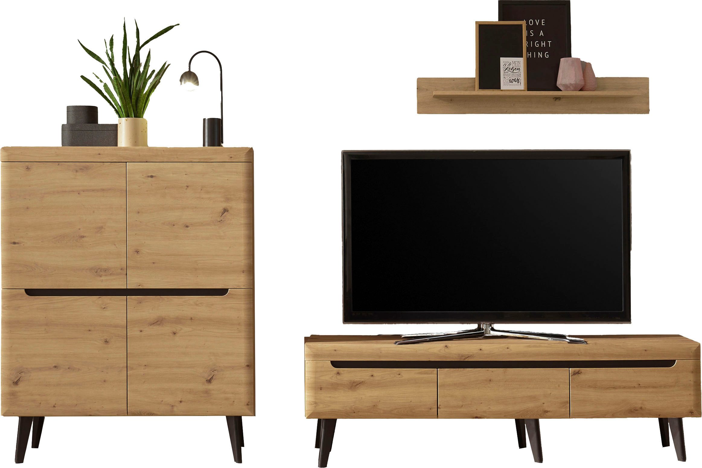 Home affaire Wohnwand Torge, Anbauwand, Schrankwand, Mediawand, Wohnzimmer-Set, (3-St)