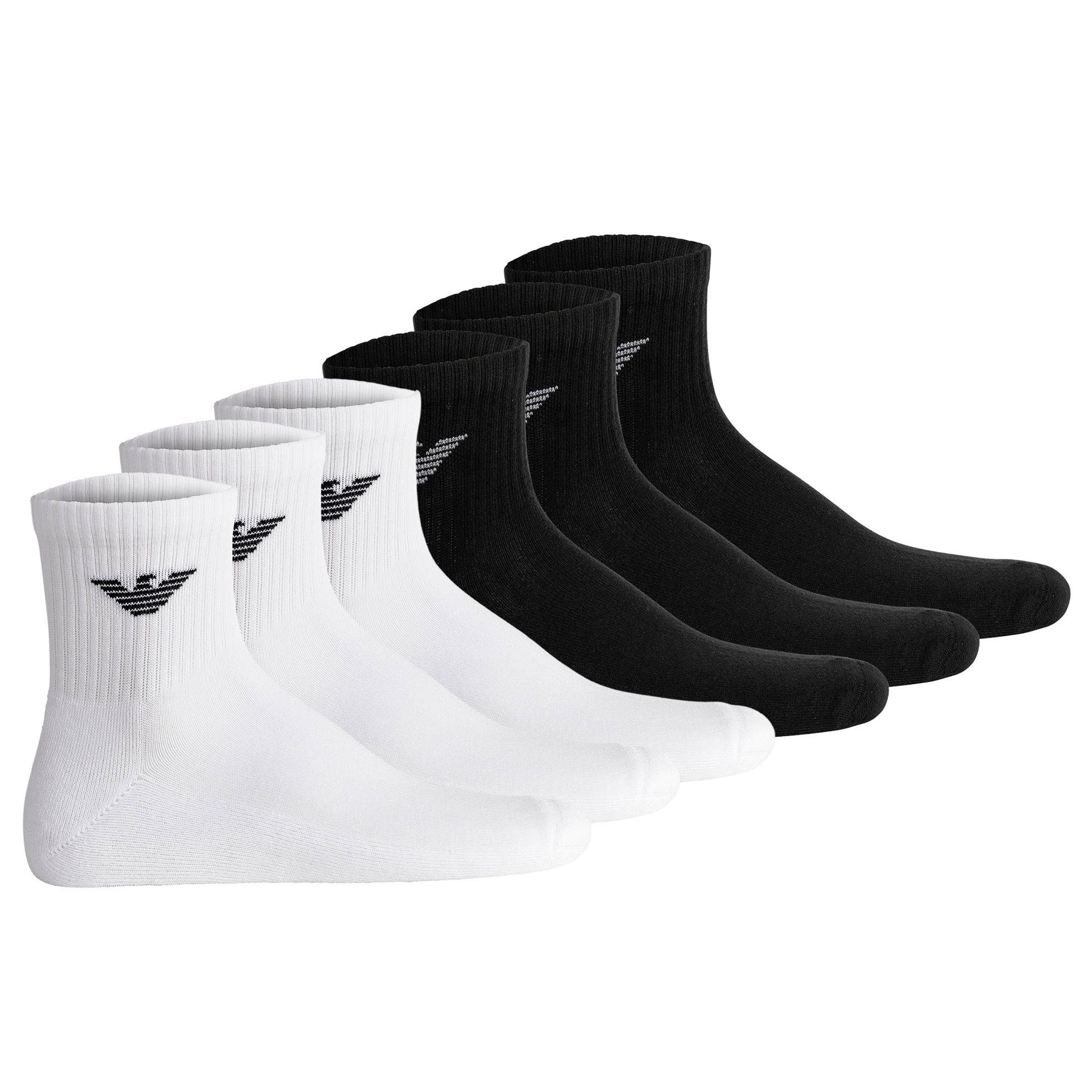 Emporio Armani Sportsocken Herren Socken 6er Pack Baumwolle SPORTY SPONGE 6P (Packung, 6er Pack)