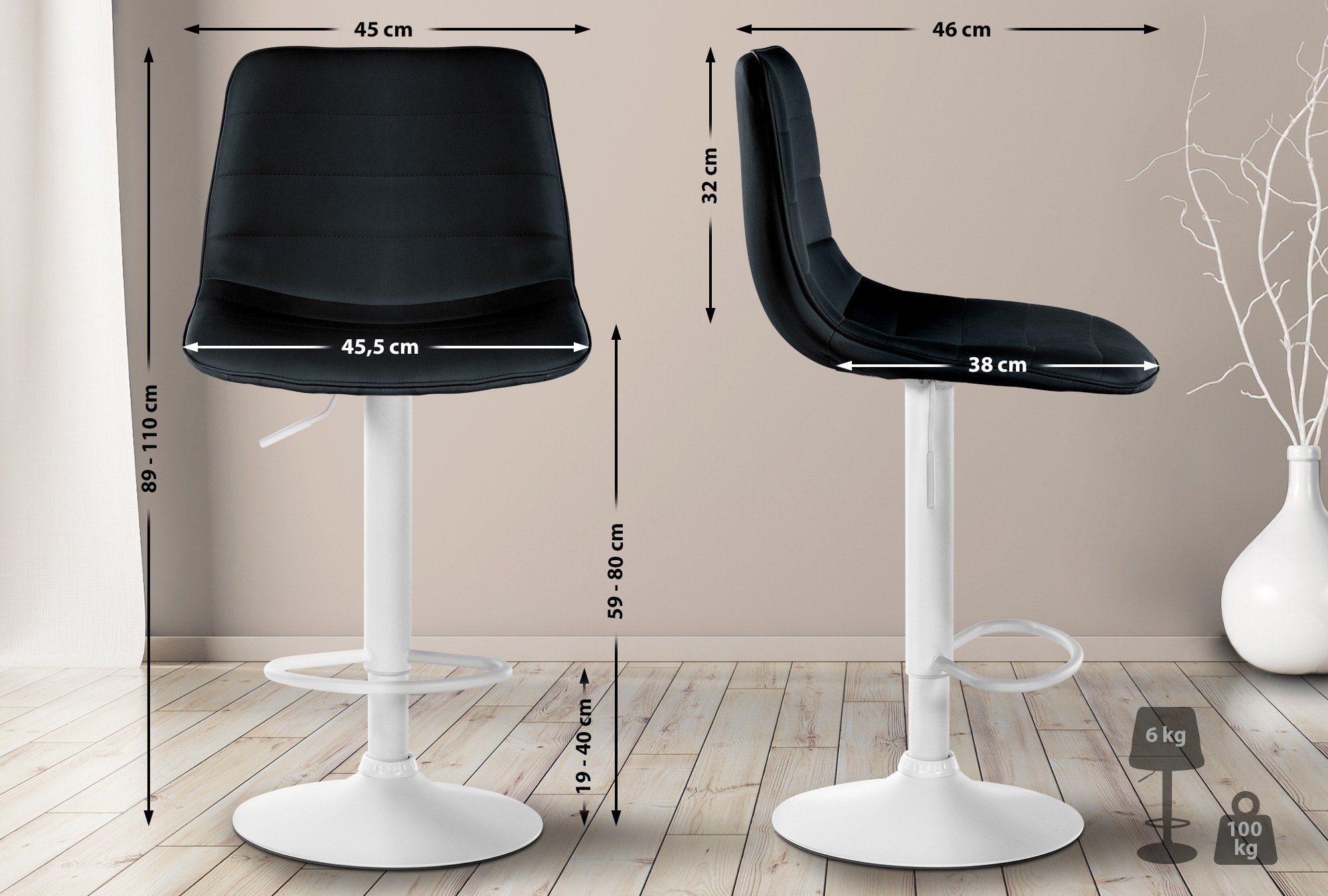 CLP Barhocker Lex Kunstleder (2er Set, günstig online kaufen