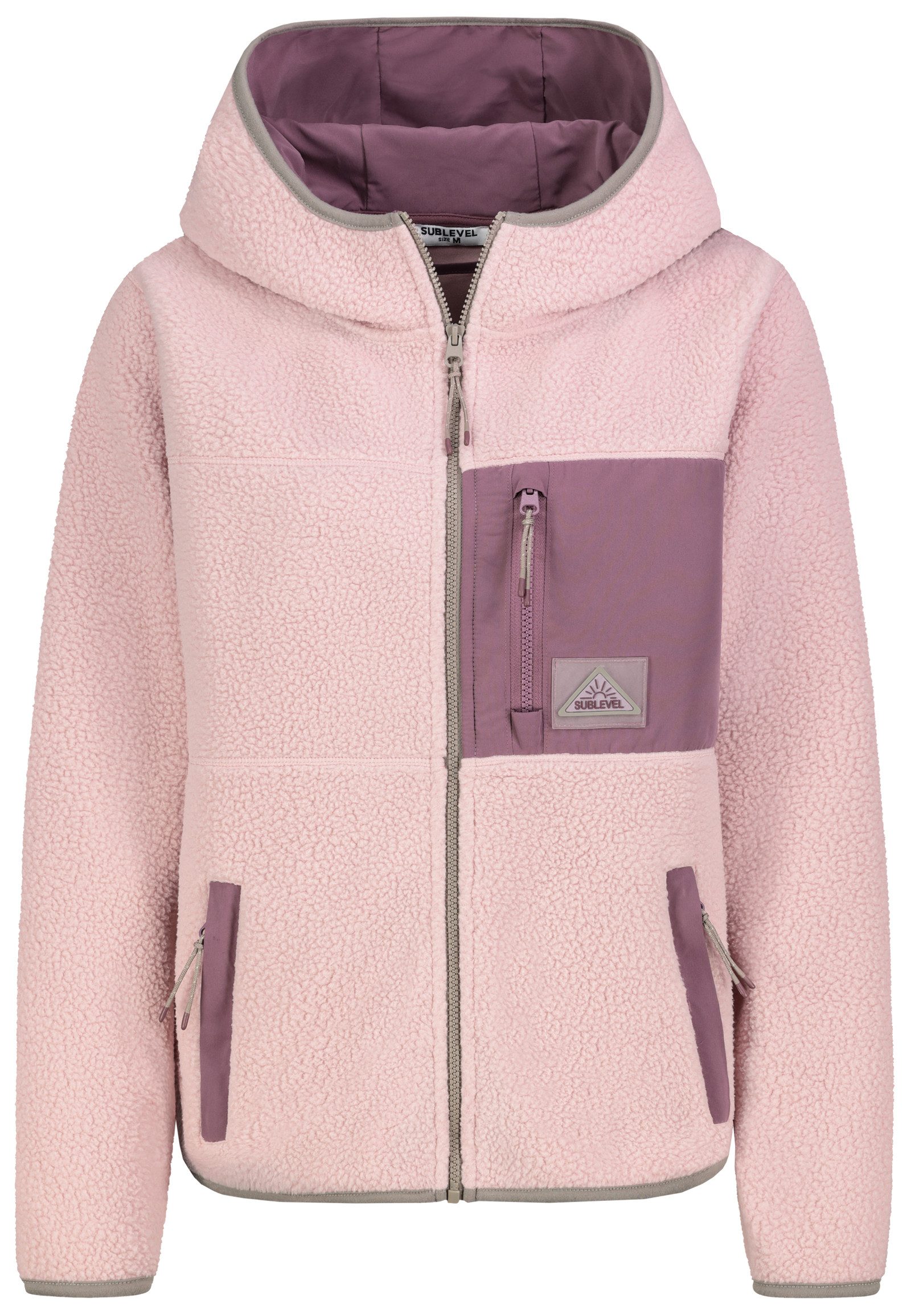 SUBLEVEL Fleecejacke Damen Leo Teddyfleece Kuschelig Übergangsjacke Jacke O günstig online kaufen