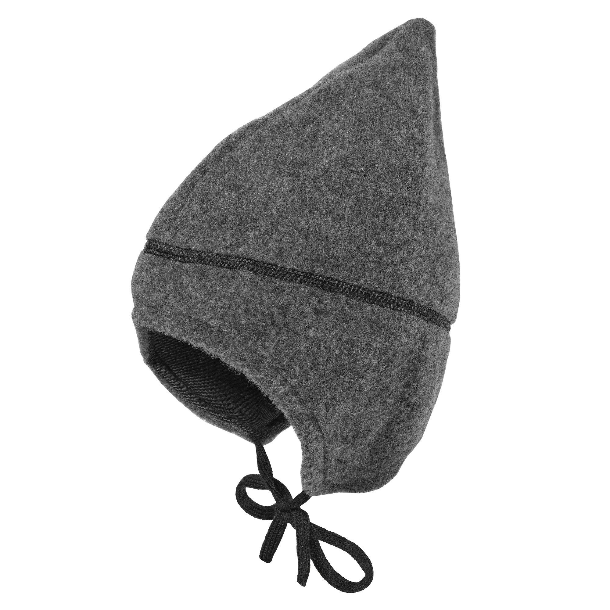 MAXIMO Fleecemütze GOTS MINI-Mütze, Wollfleece Spitze, Jerseyfutter, Bindeband (1-St) Wollfleece