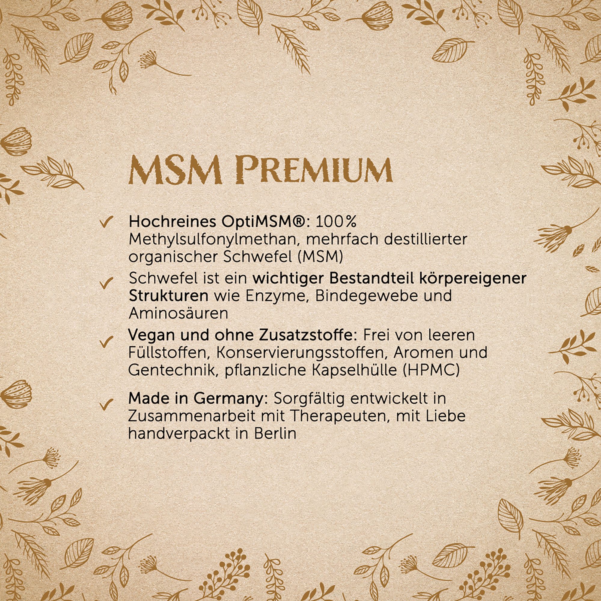 Waldkraft. Erdling MSM Premium Kapseln, Organischer Schwefel in pharmazeutischer Reinheit à 120 St., 78 g