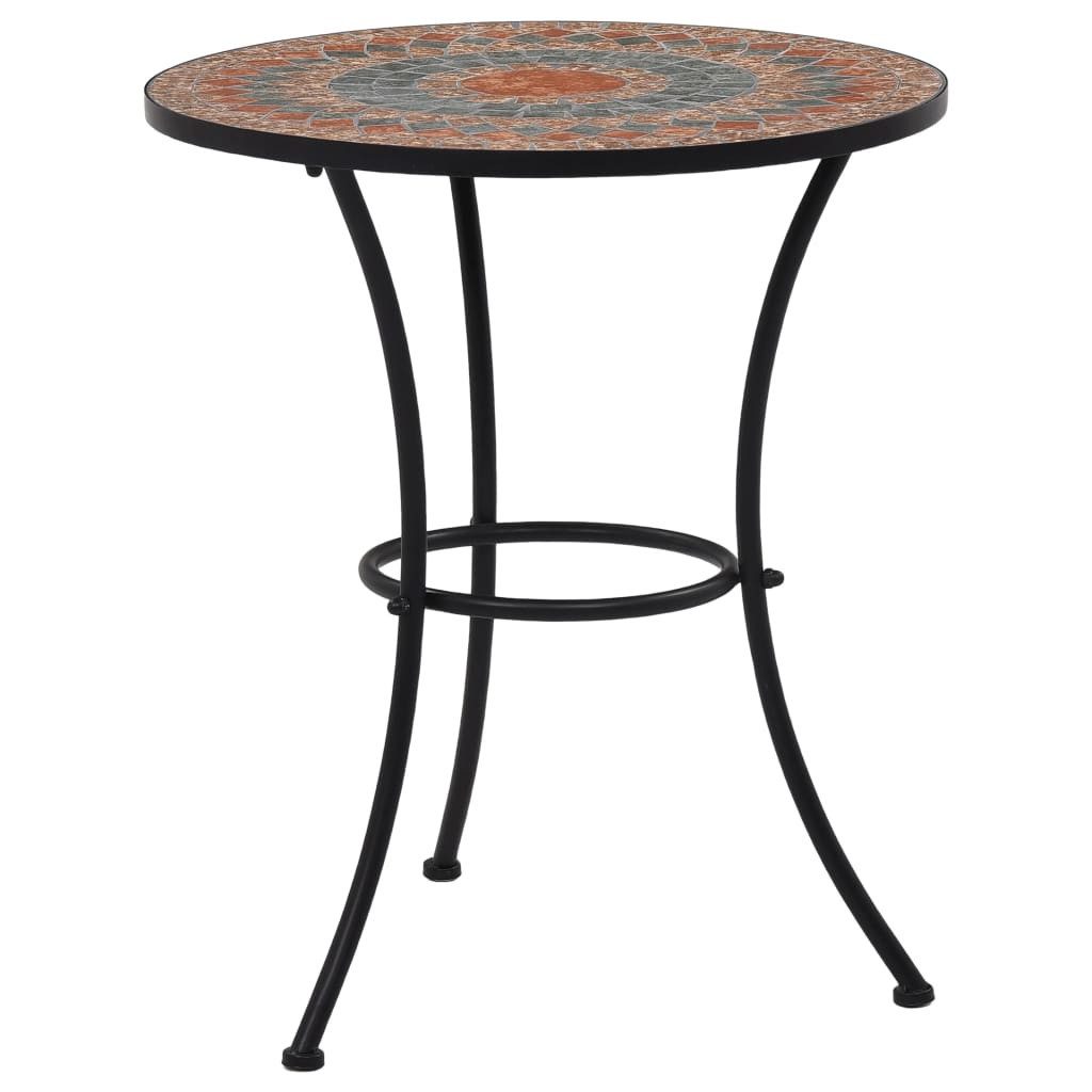 vidaXL Gartenbar-Set, 3-tlg. Bistro-Set Mosaik Keramik Orange / Grau