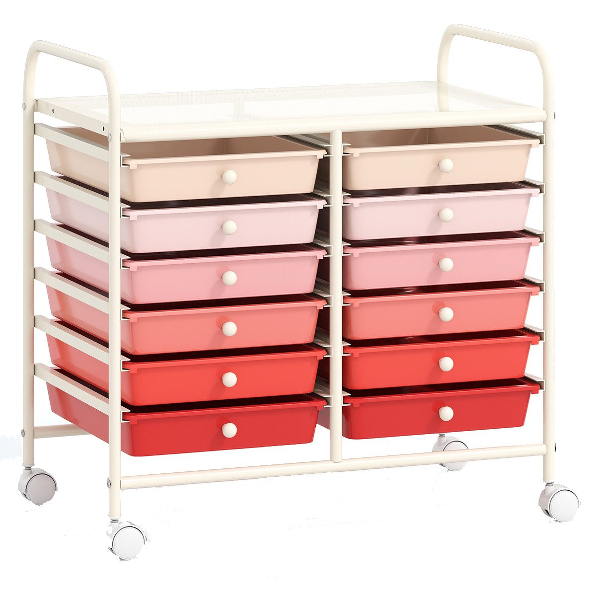 COSTWAY Rollcontainer, mit Schubladen Kunststoff, Rollwagen mit Rollen günstig online kaufen