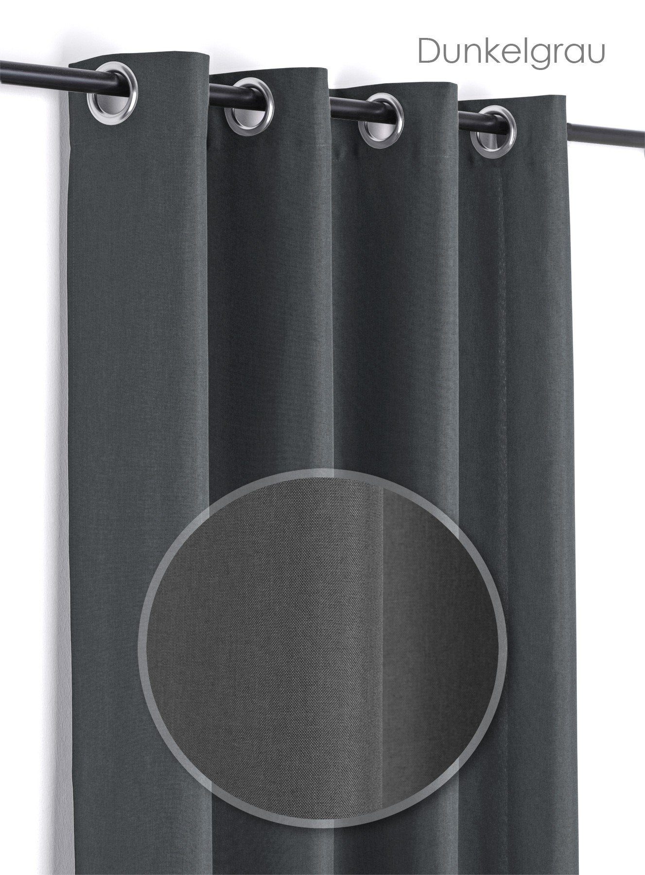 Beautex Vorhang Leinen Optik Brilliant Ösenvorhang, Gardine mit Ösen 140x245 cm (1 St), Ösen, blickdicht