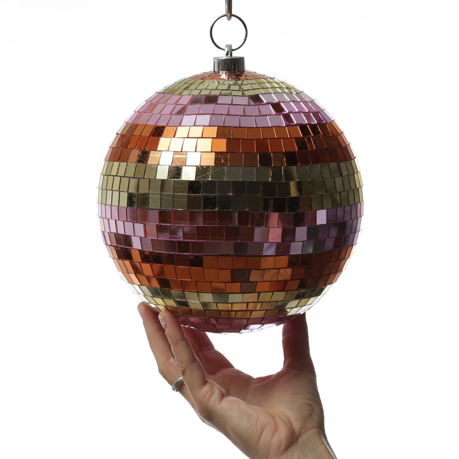 SATISFIRE Discolicht Spiegelkugel 20cm pastellfarben Discokugel Mirrorball Party Disko Deko
