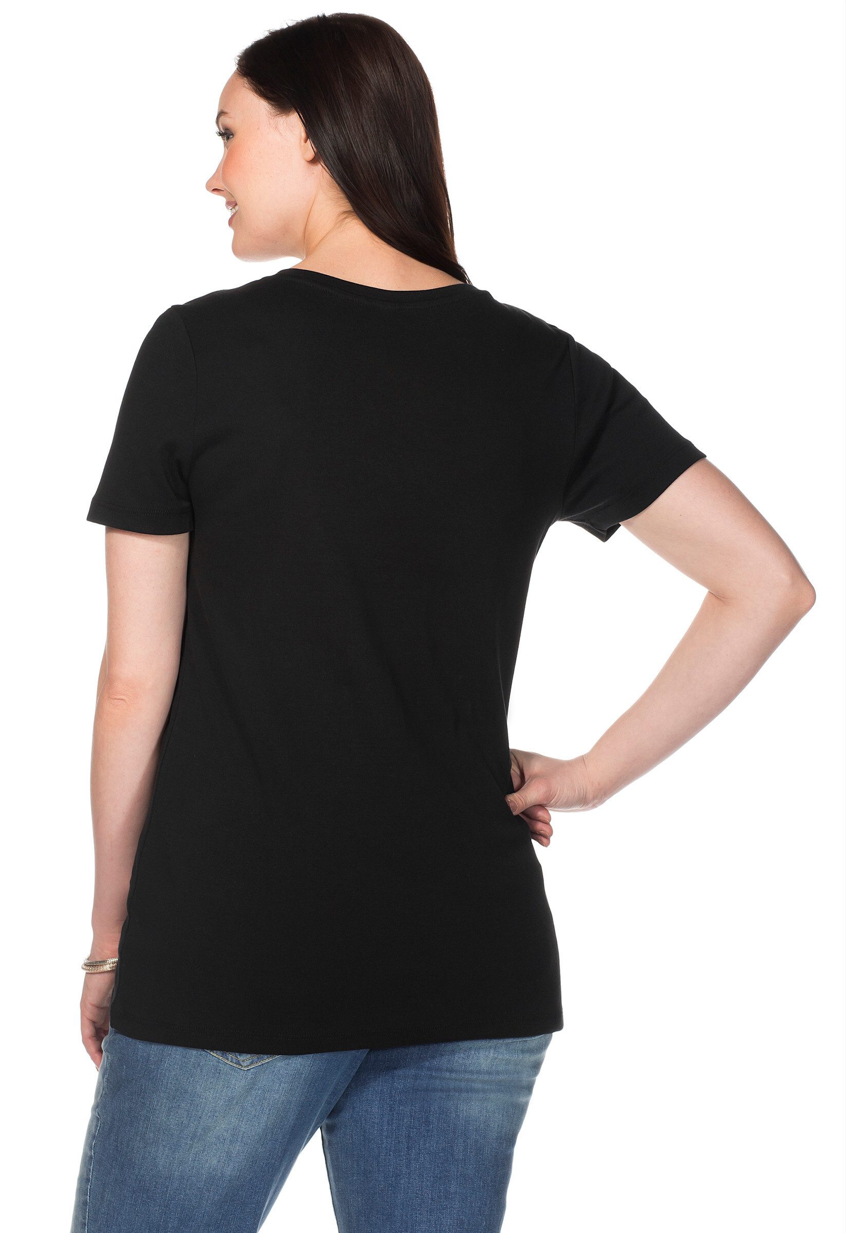 Sheego T-Shirt T-Shirt . mit V-Ausschnitt günstig online kaufen