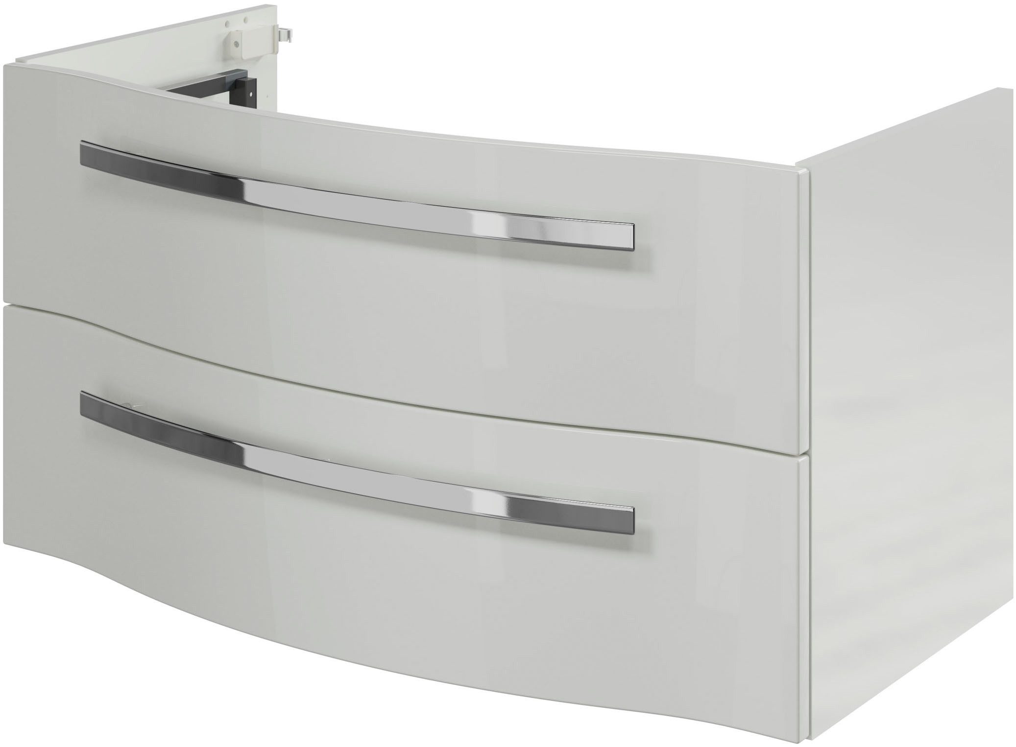 Saphir Badmöbel-Set Serie 4005, vormontiert, Glaswaschbecken, Spiegelschrank, (Set, 6-St), Badezimmer-Set mit Unterschrank, Hängeschrank, Hochschrank, Türdämpfer