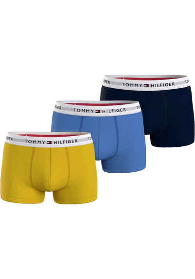 Tommy Hilfiger Underwear Trunk 3P TRUNK (Packung, 3-St., 3er-Pack) farbig mit weißem Logo-Elastikbund, Signature Kollektion