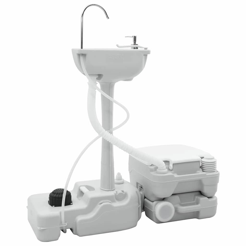 vidaXL Wassertank Camping-Toilette 2 pcs Grau und Weiß Hochdichtes Polyethylen (2 St)