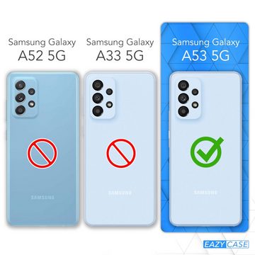 EAZY CASE Handyhülle Premium Silikon Case für Samsung Galaxy A53 5G 6,5 Zoll, Hülle mit Kameraschutz Bumper Silikonhülle stoßfest Slimcover Schwarz