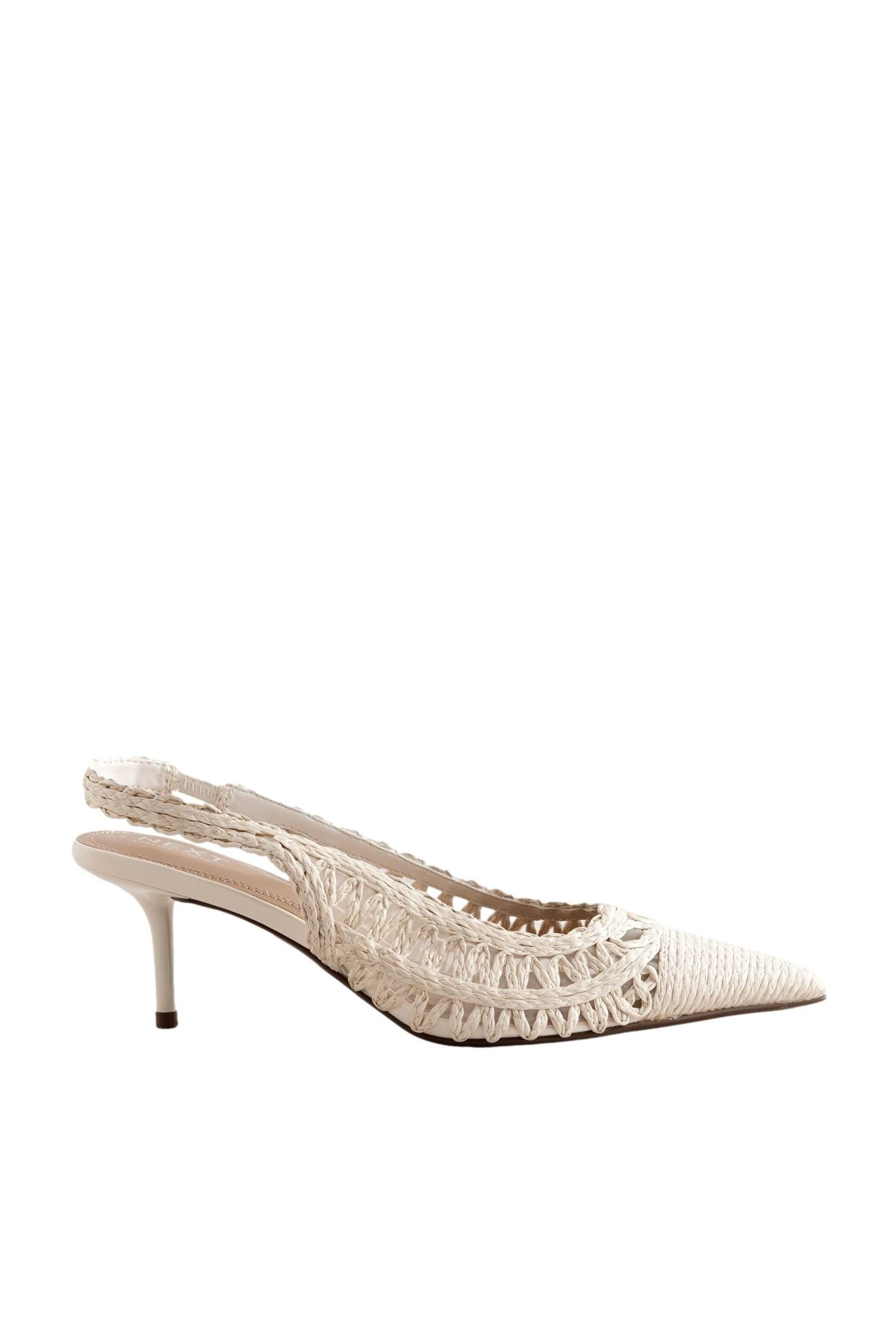 Next Forever Comfort® Raffia-Slingbacks mit Absatz Slingsandale
