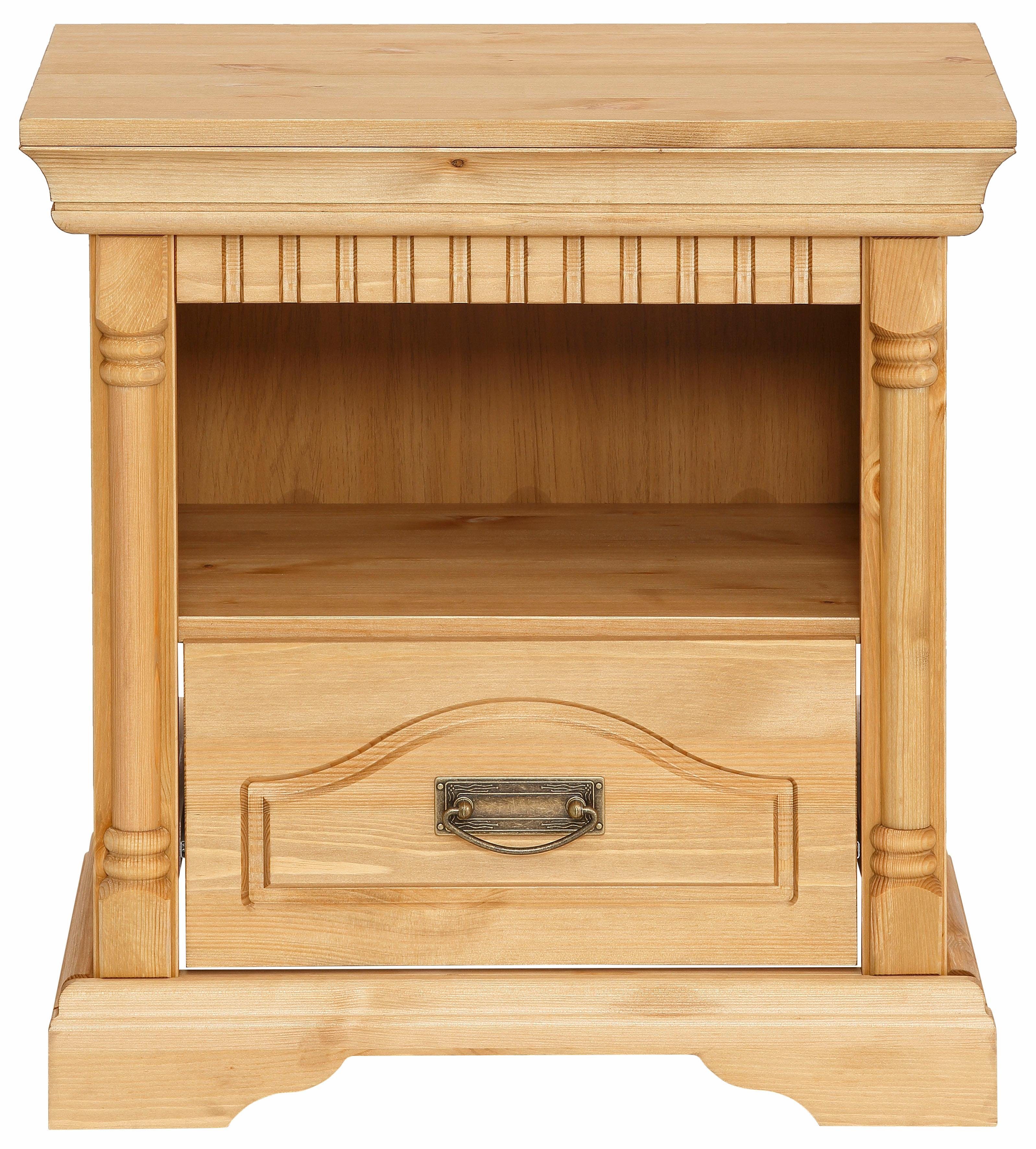 OTTO home Nachtkonsole Graz, aus massiver Kiefer, mit aufwendigen Details, Breite: 55 cm – Bild 2 von 5