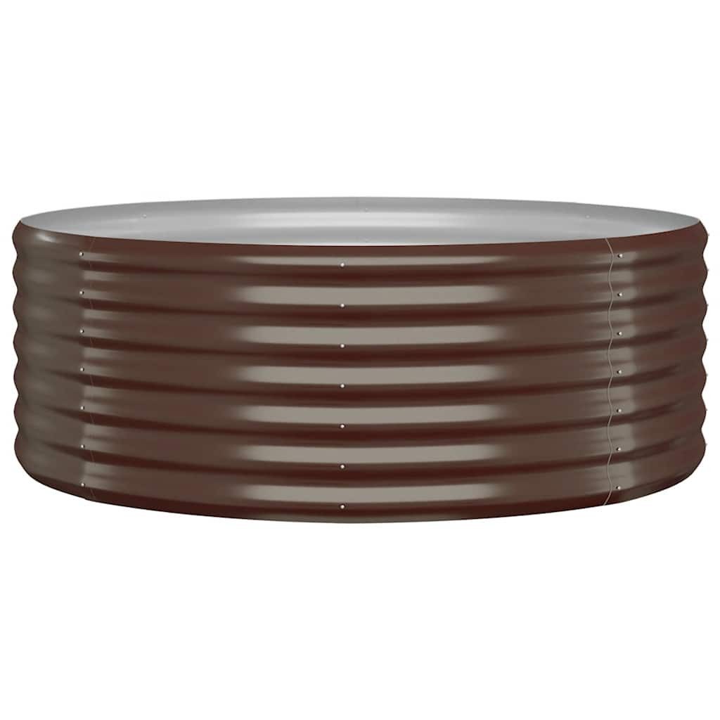 furnicato Hochbeet rund 100 x 100 x 36 cm Braun verzinkter Stahl, Witterungsbeständiges Gemüsebeet, rostgeschützt für den Garten