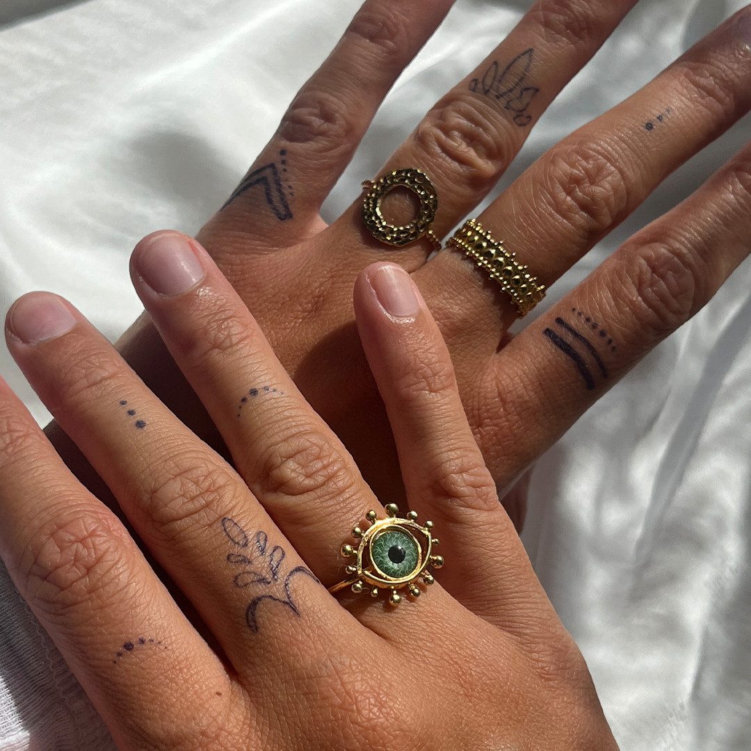 Inkster Schmuck-Tattoo Finger Tattoo Ornamente, wasserfestes temporäres Tattoo, 2 Wochen Halt