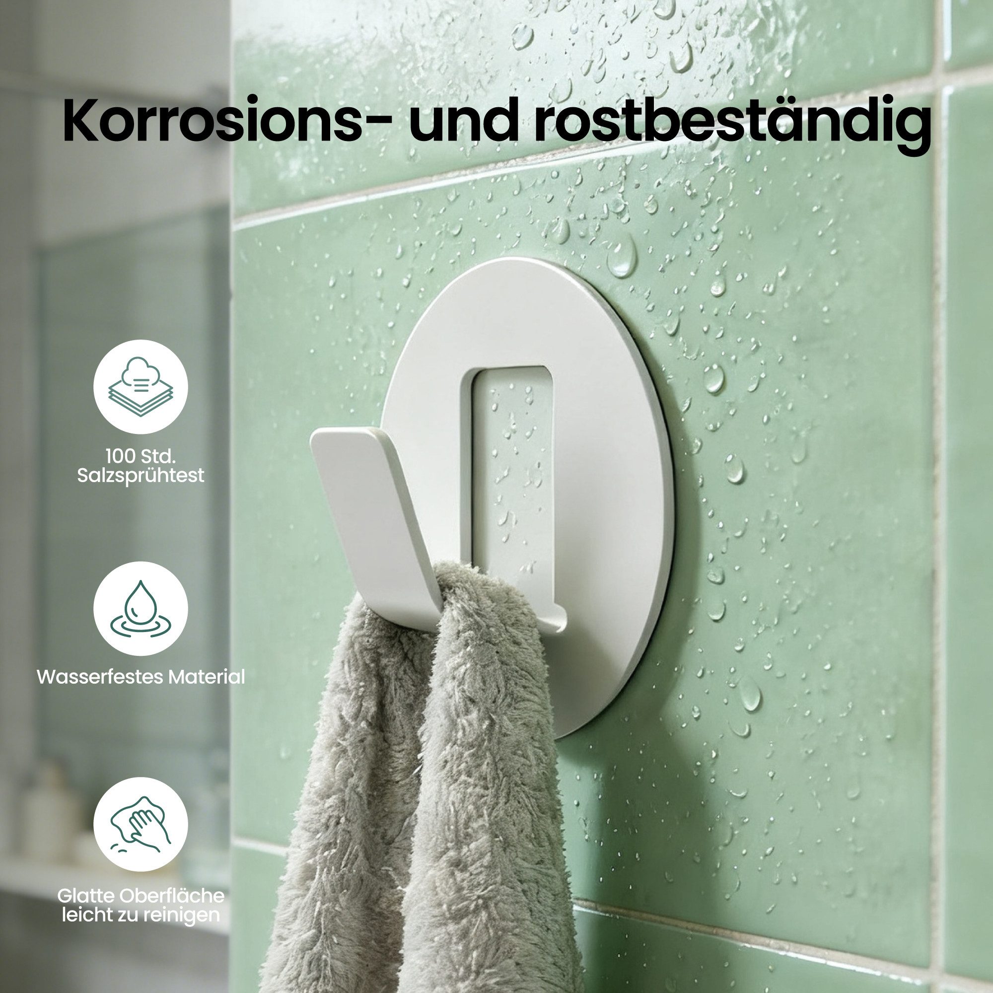 Mai & Mai Wandhaken Kleiderhaken Garderobenhaken 4 Stück ohne Bohren Alu Stalo-16, Flur, Schlafzimmer, Küche, Badezimmer, (4-St), Korrosions- und rostbeständig,Glatt und pflegeleicht
