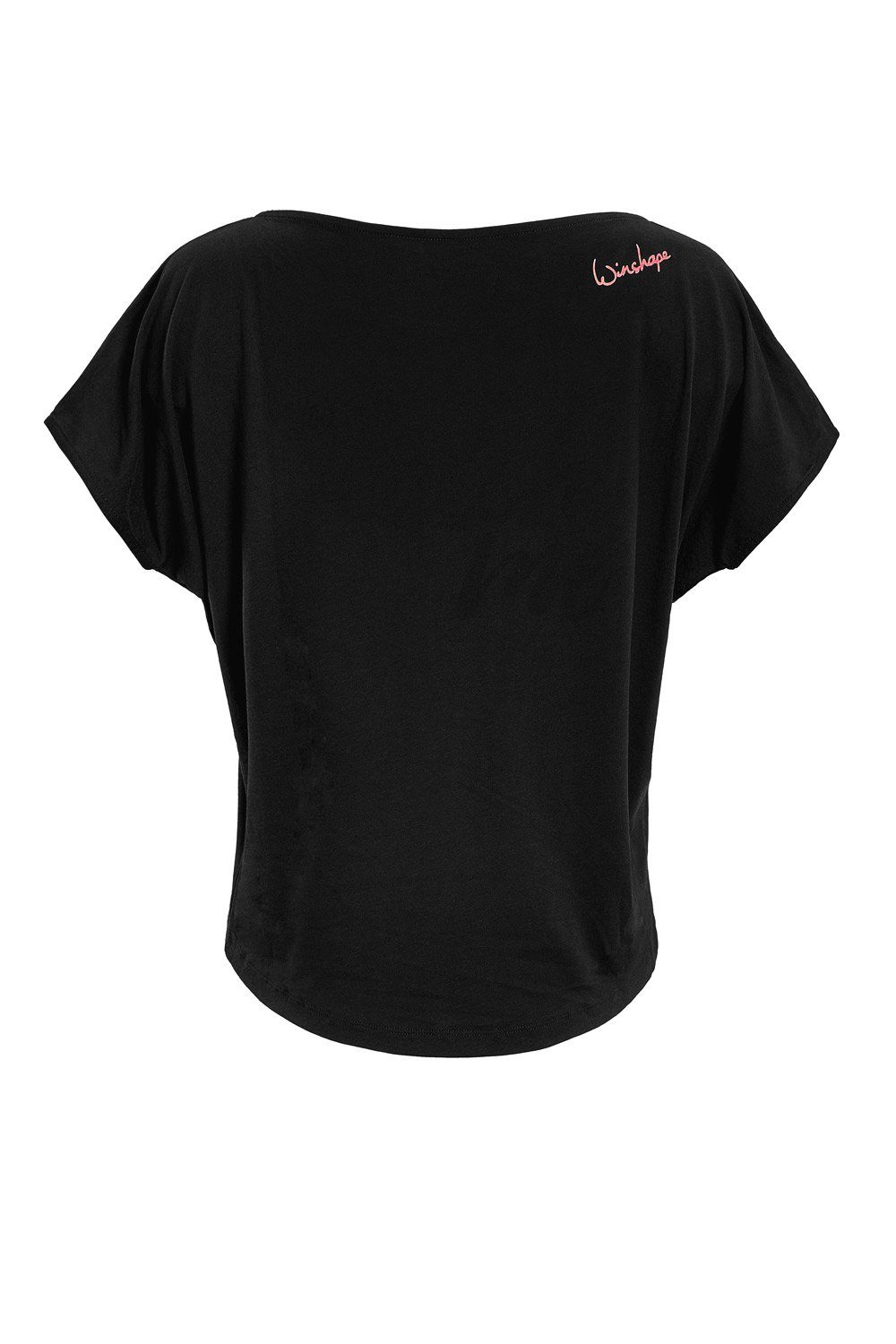 mit ultra leicht MCT002 Glitzer- Aufdruck Winshape coralfarbenem Neon Oversize-Shirt