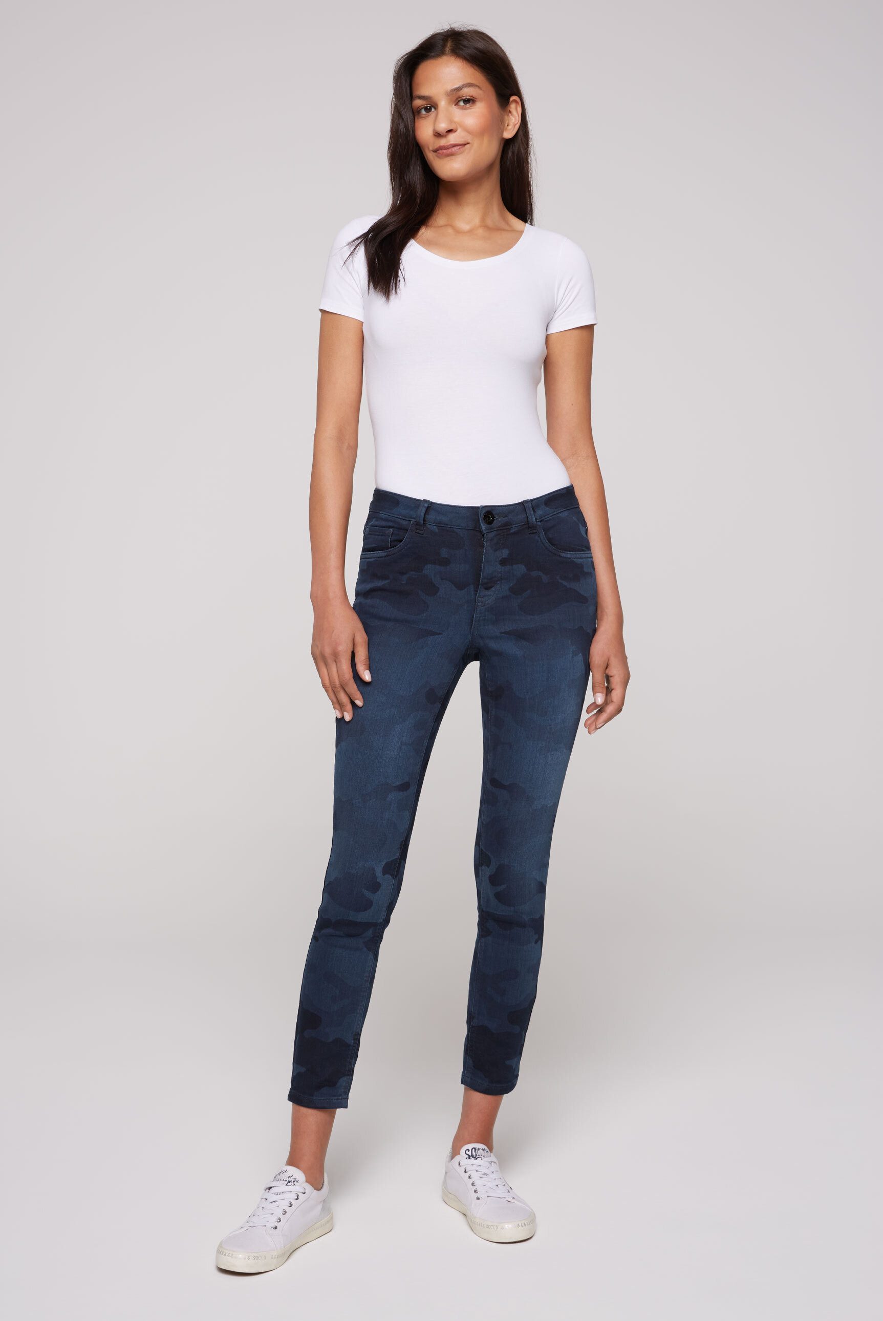 SOCCX Slim-fit-Jeans mit verkürztem Bein