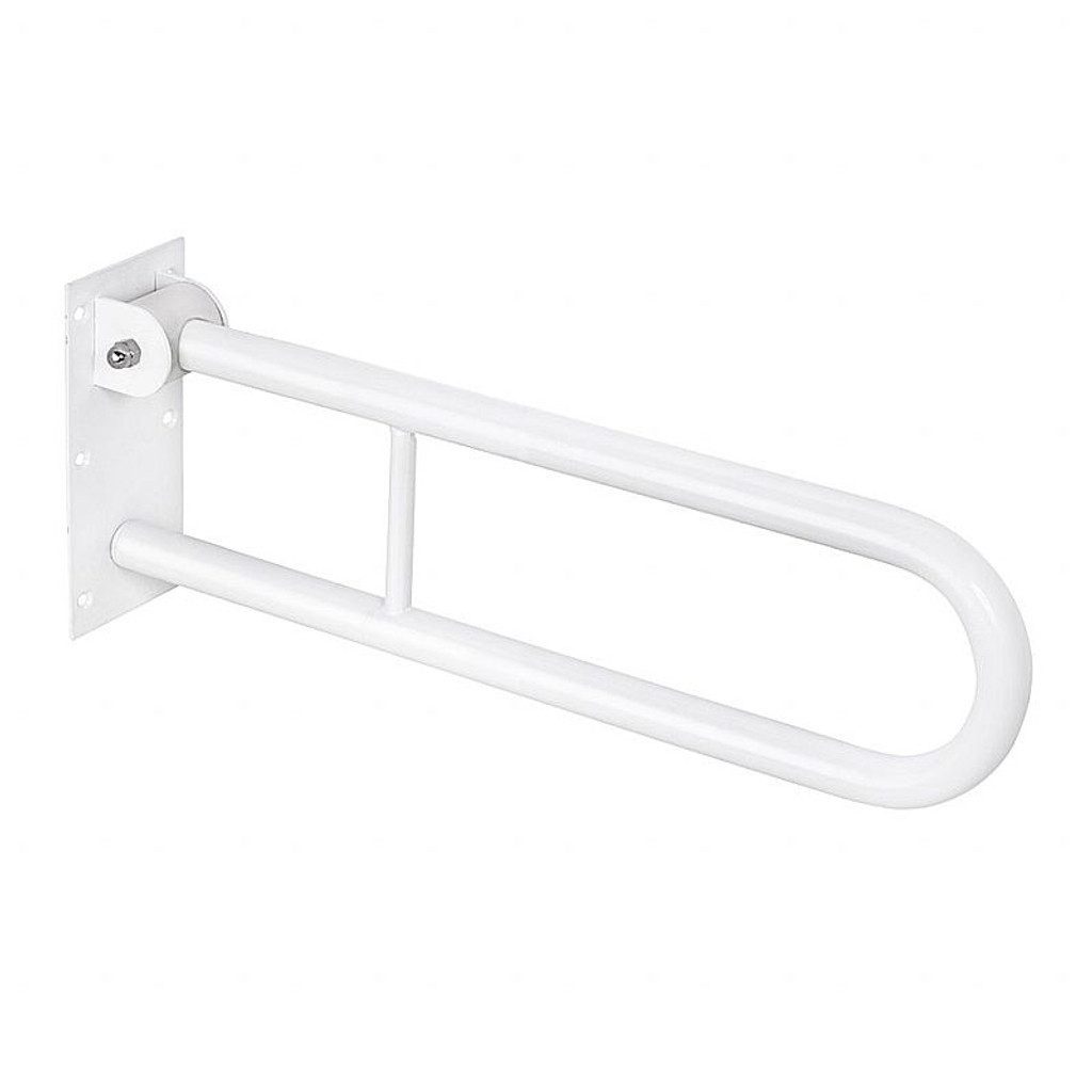 BRILLANTBAD® Stützklappgriff BELP Stützklappgriff in U-Form Eisen Weiß für Bad & WC >> Bohren