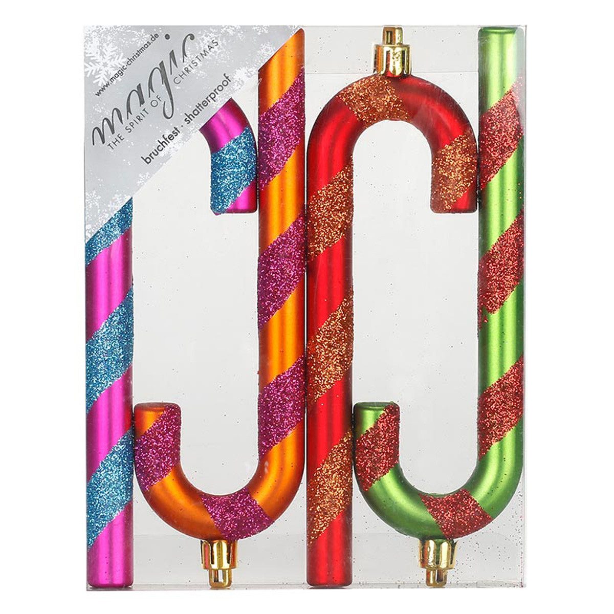 INGE-GLAS® Weihnachtsbaumkugel Weihnachtskugeln MilleFiori, Zuckerstangen, 14 cm