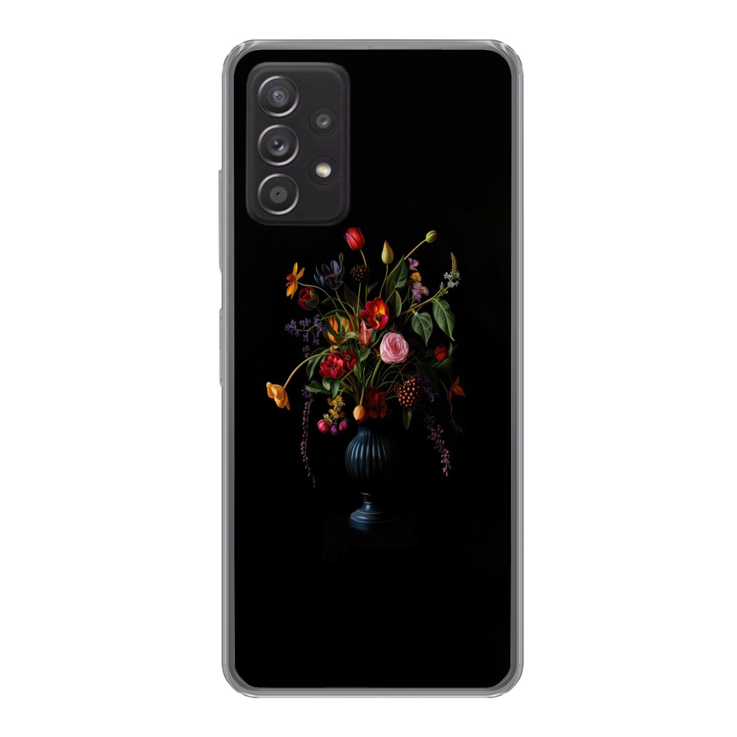 MuchoWow Handyhülle für Samsung Galaxy A53 5G Blumen - Beeren - Klassisch, Phone Case, Silikon, Schutzhülle Dünn