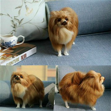 yozhiqu Tierkuscheltier Realistischer Plüsch Pomeranian Hund, Lebensecht, ideal als Spielzeug