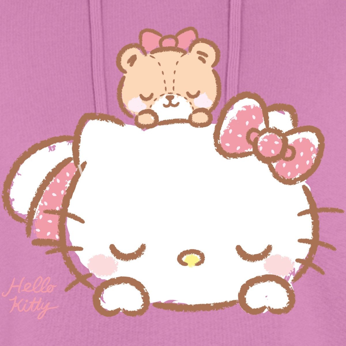 Spreadshirt Hoodie Hello Kitty Mit Teddy Auf Dem Rücken Frauen Boxy Organic günstig online kaufen