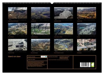CALVENDO Wandkalender Island von oben (Premium, hochwertiger DIN A2 Wandkalender 2023, Kunstdruck in Hochglanz)