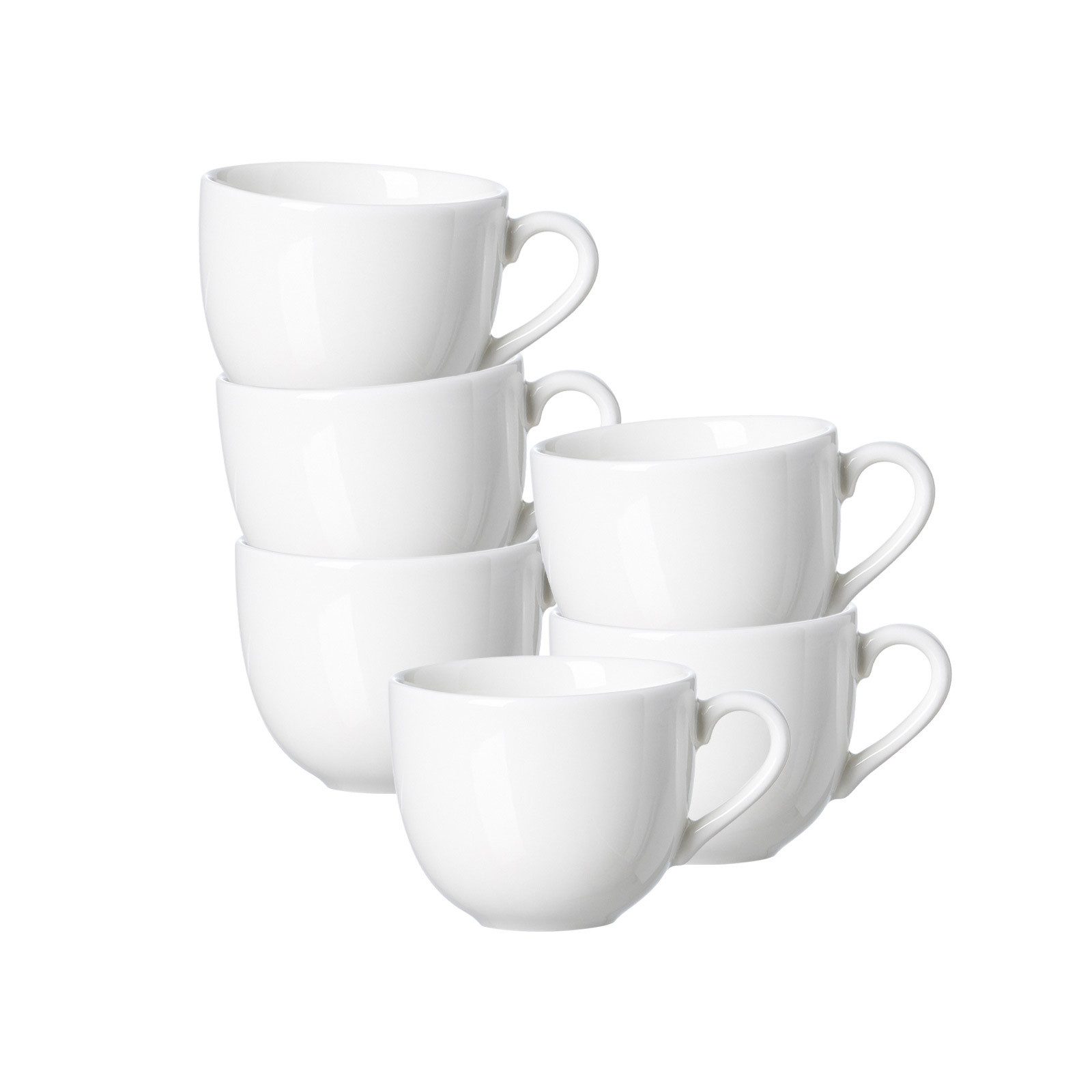 Ritzenhoff & Breker Tasse Skagen Kaffeetassen 220 ml 6er Set, 6-tlg., Porzellan