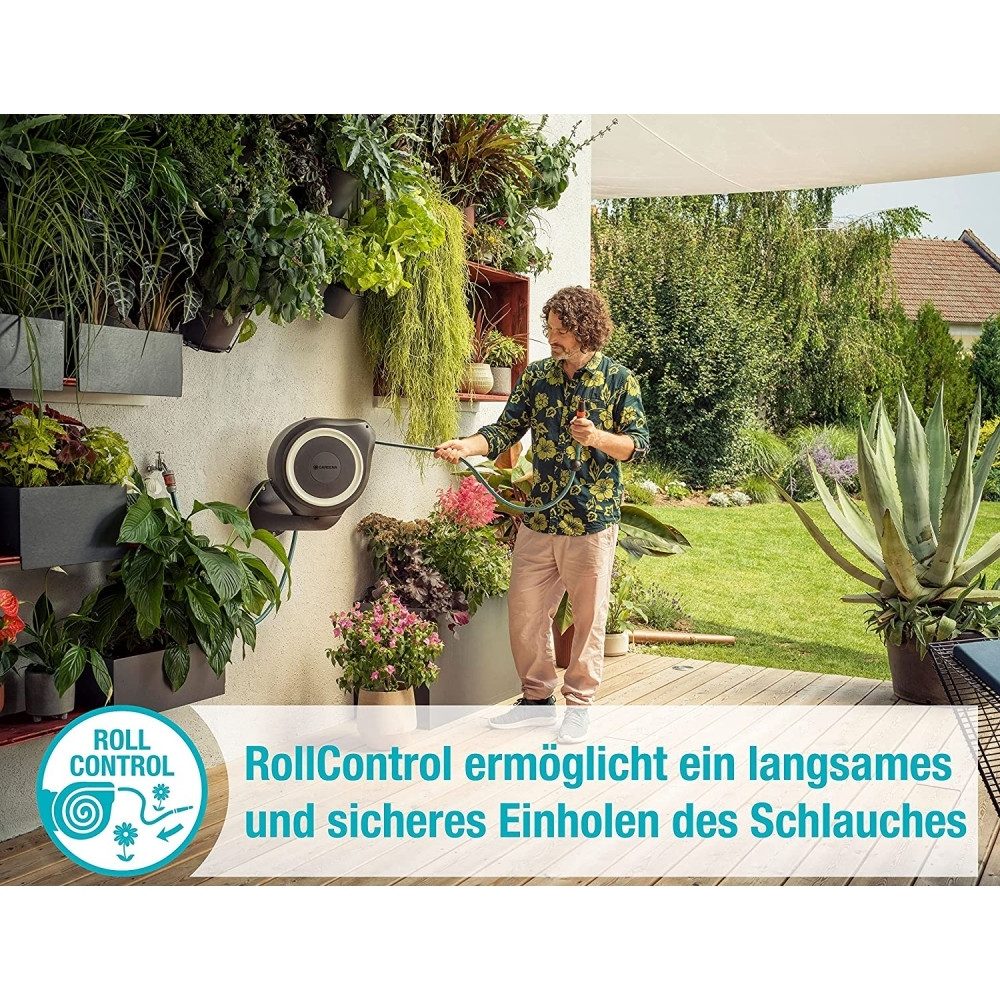 GARDENA Gartenschlauch Gardena RollUp S 15m Schlauchbox für kleine Gärten., Automatisches Aufwickeln