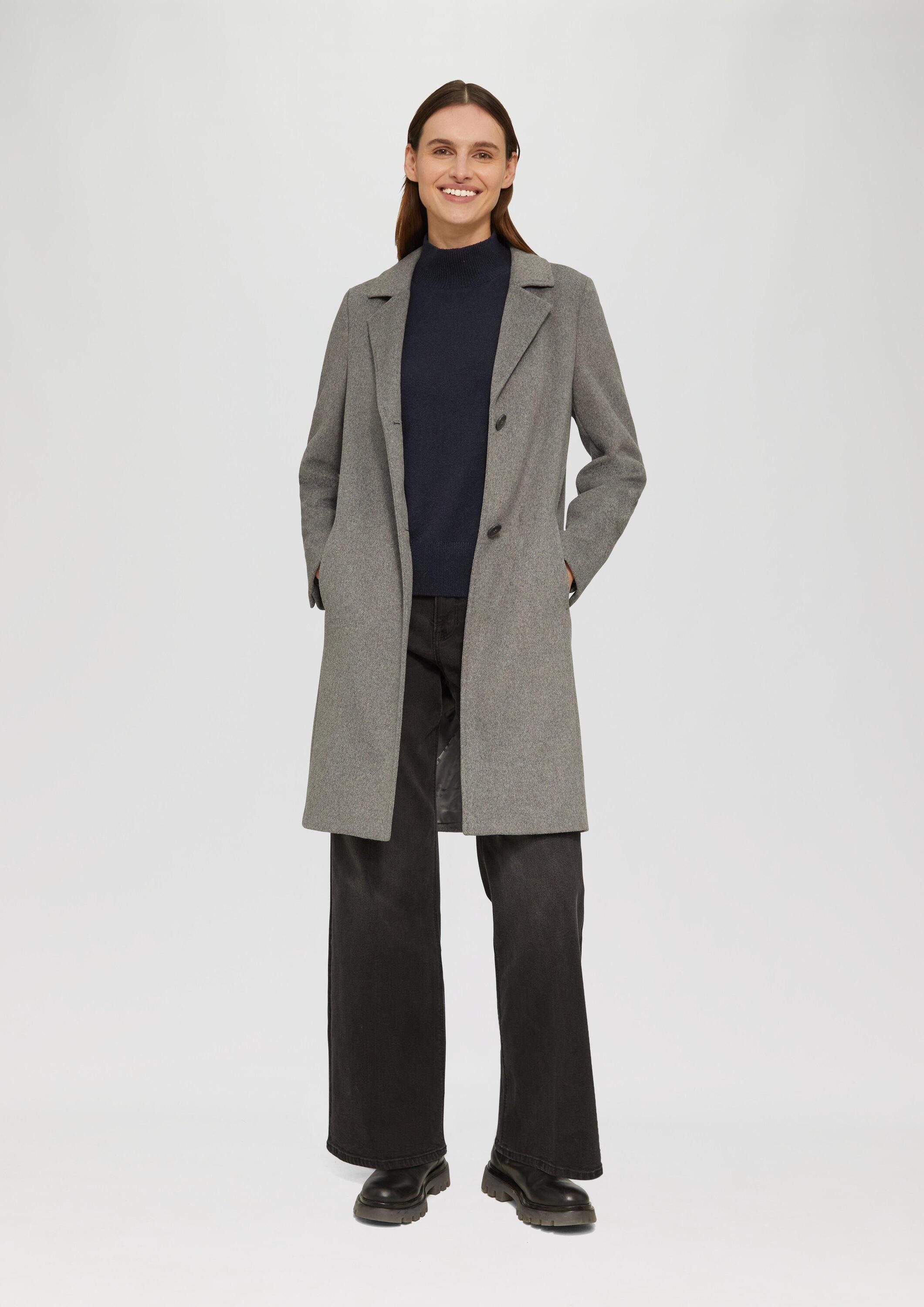 s.Oliver Longpullover Strickpullover Strickpullover im Relaxed Fit mit Stehkragen