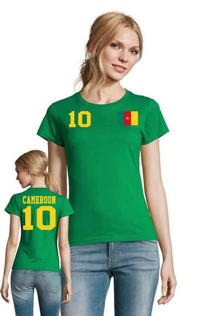 Blondie & Brownie T-Shirt Damen Kamerun Afrika Cup Sport Trikot Fußball Weltmeister WM