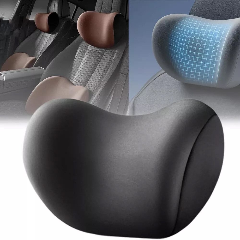 HAUSS SPOLE Autokopfstütze Nackenkissen fürs Auto Ergonomische Autokopfstütze Reisekissen, (Auto Kopfstütze Kissen mit verstellbarer Schnalle, 1-St., weicher Bezug atmungsaktiv hautfreundlich), ideal für Auto Büro Gaming oder Schreibtischstuhl