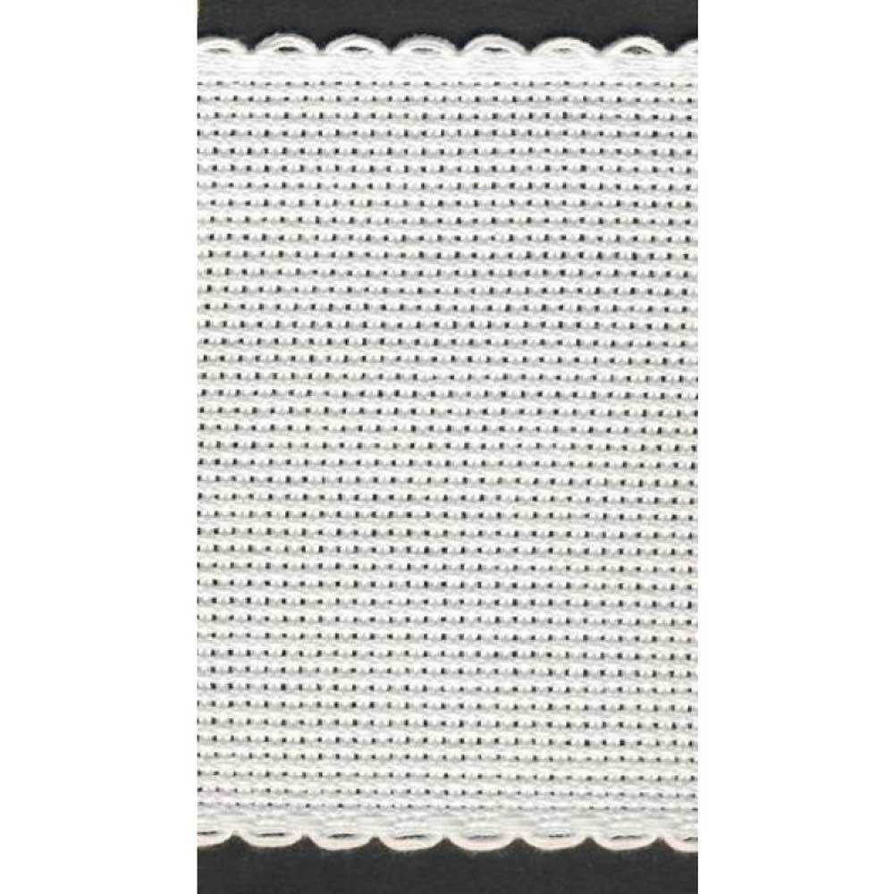 Zweigart Kreativset AIDA Zweigart Kreuzstichband Meterware 8 cm breit 7008 Farbe 1 weiß, (embroidery kit by Marussia)